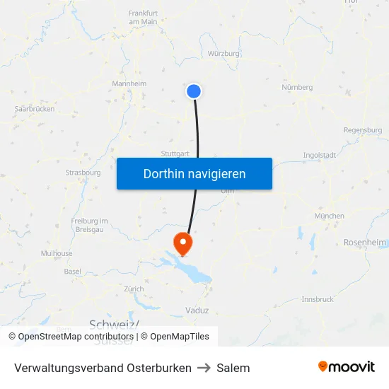 Verwaltungsverband Osterburken to Salem map
