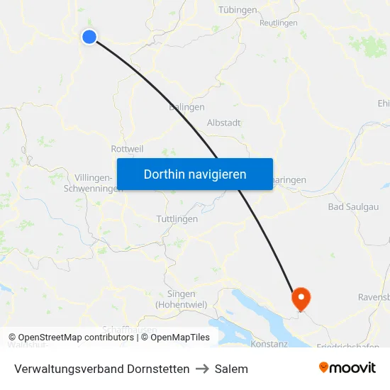 Verwaltungsverband Dornstetten to Salem map