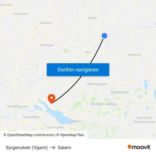 Syrgenstein (Vgem) to Salem map