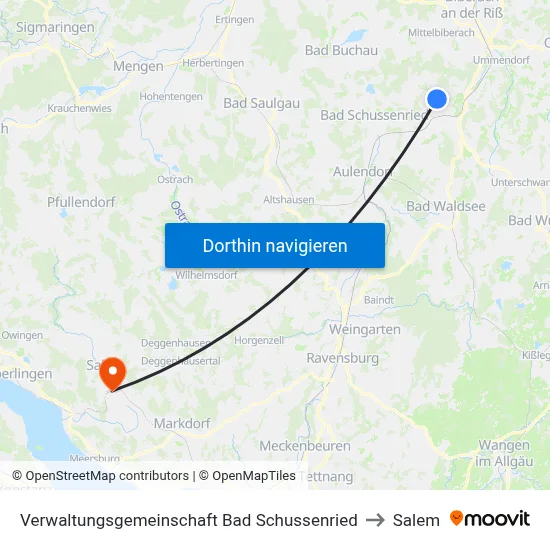 Verwaltungsgemeinschaft Bad Schussenried to Salem map