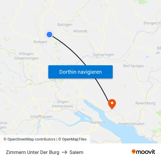 Zimmern Unter Der Burg to Salem map