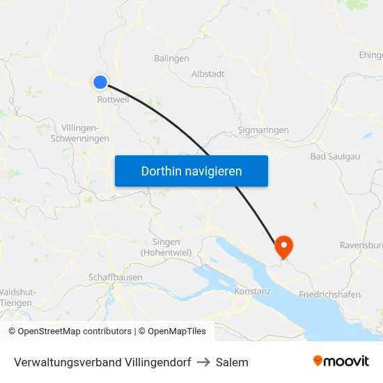 Verwaltungsverband Villingendorf to Salem map