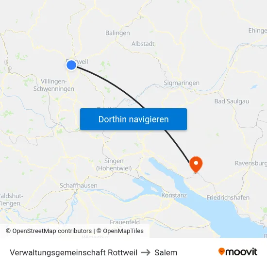 Verwaltungsgemeinschaft Rottweil to Salem map