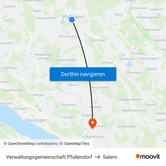 Verwaltungsgemeinschaft Pfullendorf to Salem map