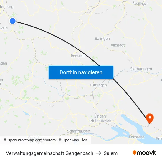 Verwaltungsgemeinschaft Gengenbach to Salem map