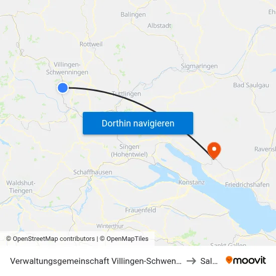 Verwaltungsgemeinschaft Villingen-Schwenningen to Salem map