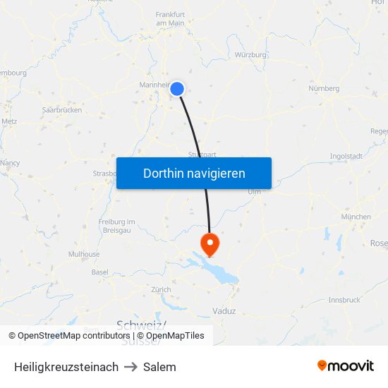 Heiligkreuzsteinach to Salem map