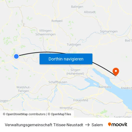 Verwaltungsgemeinschaft Titisee-Neustadt to Salem map