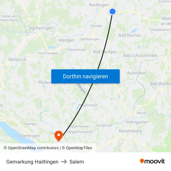 Gemarkung Hailtingen to Salem map