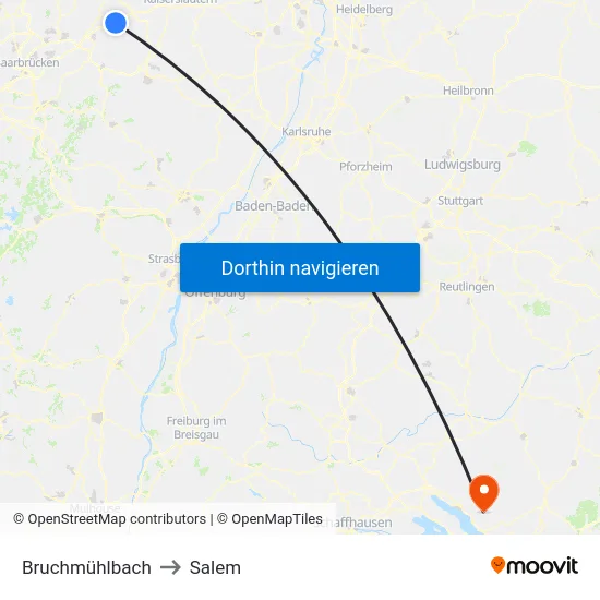 Bruchmühlbach to Salem map