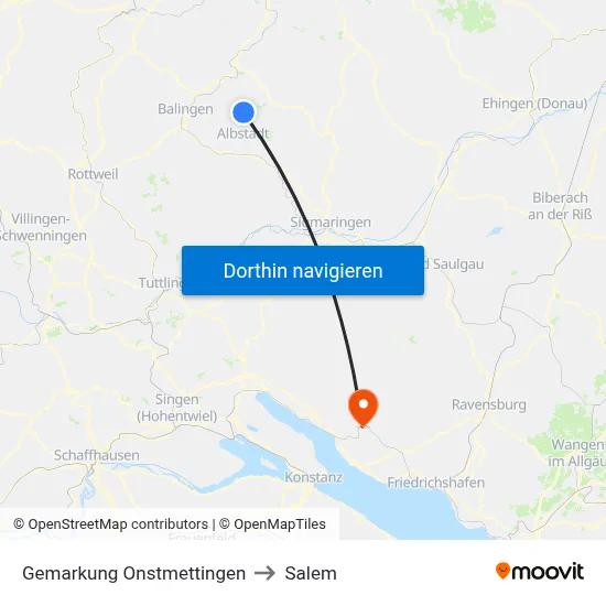Gemarkung Onstmettingen to Salem map