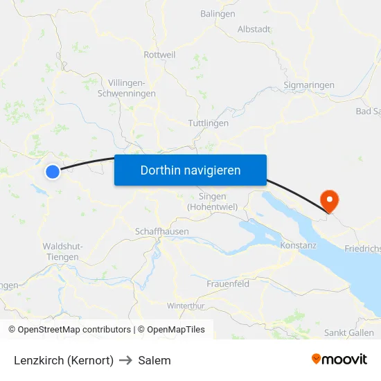 Lenzkirch (Kernort) to Salem map