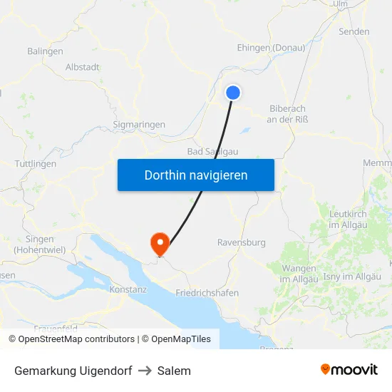 Gemarkung Uigendorf to Salem map
