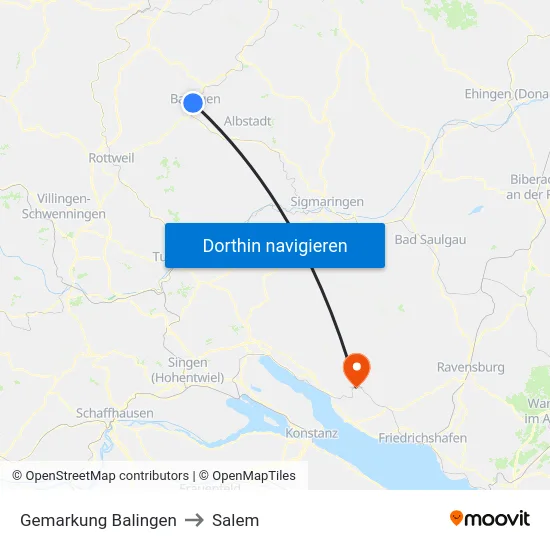 Gemarkung Balingen to Salem map