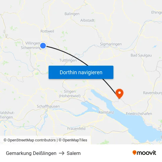 Gemarkung Deißlingen to Salem map