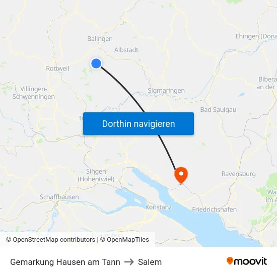 Gemarkung Hausen am Tann to Salem map