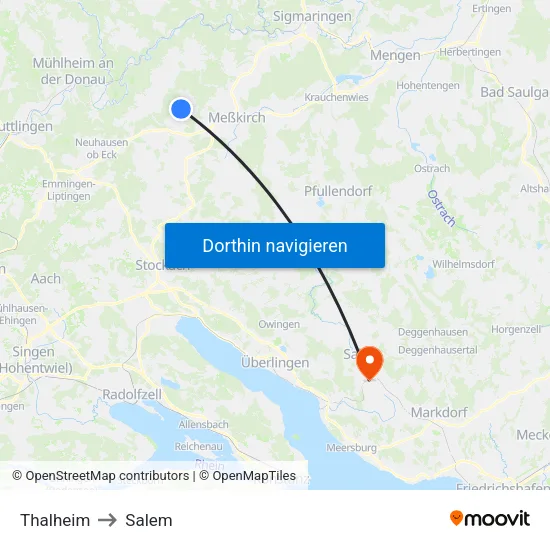 Thalheim to Salem map