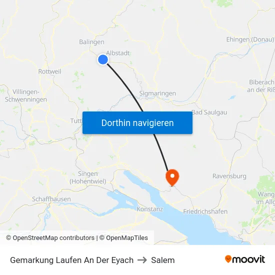 Gemarkung Laufen An Der Eyach to Salem map