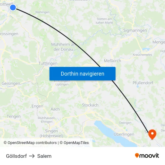 Göllsdorf to Salem map