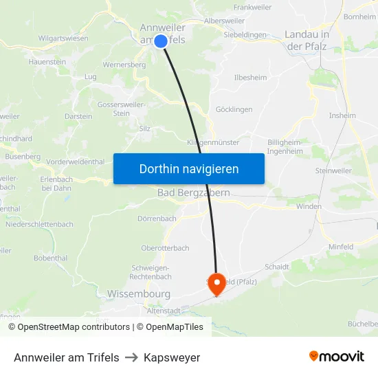 Annweiler am Trifels to Kapsweyer map