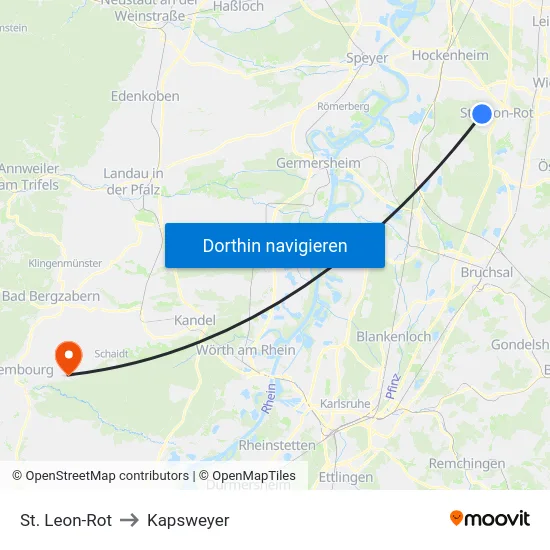 St. Leon-Rot to Kapsweyer map
