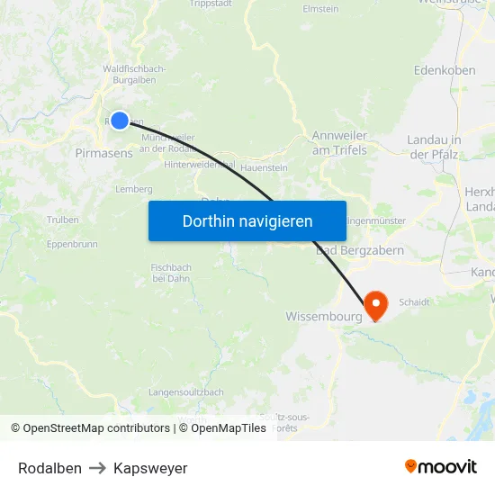 Rodalben to Kapsweyer map