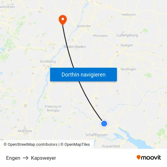 Engen to Kapsweyer map