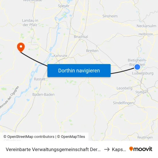 Vereinbarte Verwaltungsgemeinschaft Der Stadt Bietigheim-Bissingen to Kapsweyer map