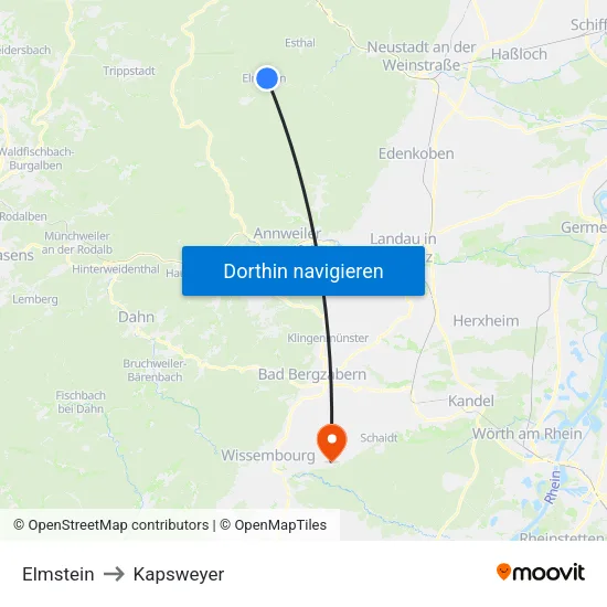 Elmstein to Kapsweyer map