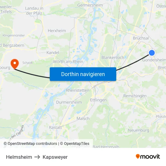 Helmsheim to Kapsweyer map