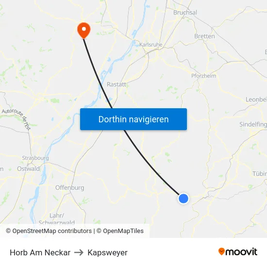 Horb Am Neckar to Kapsweyer map