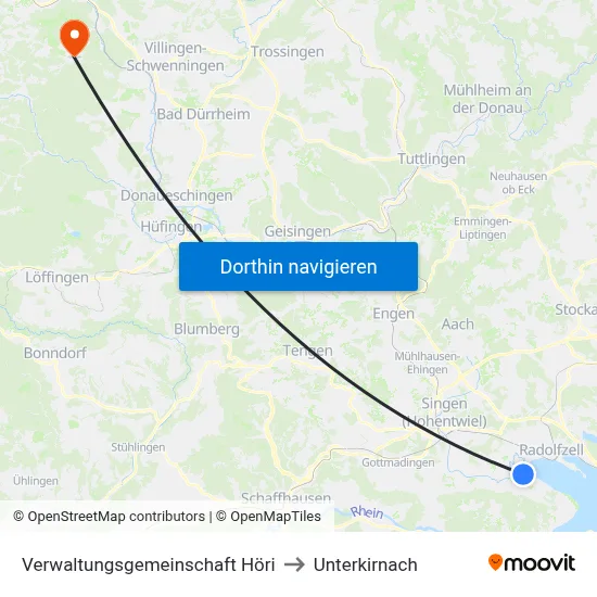 Verwaltungsgemeinschaft Höri to Unterkirnach map