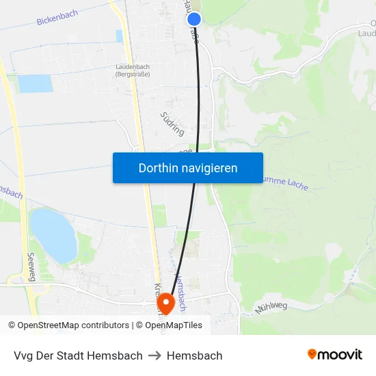 Vvg Der Stadt Hemsbach to Hemsbach map