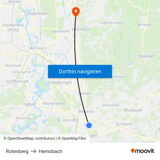 Rotenberg to Hemsbach map