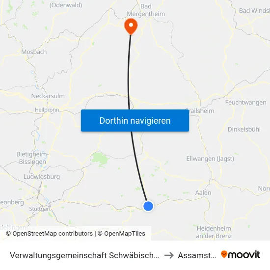 Verwaltungsgemeinschaft Schwäbisch Gmünd to Assamstadt map