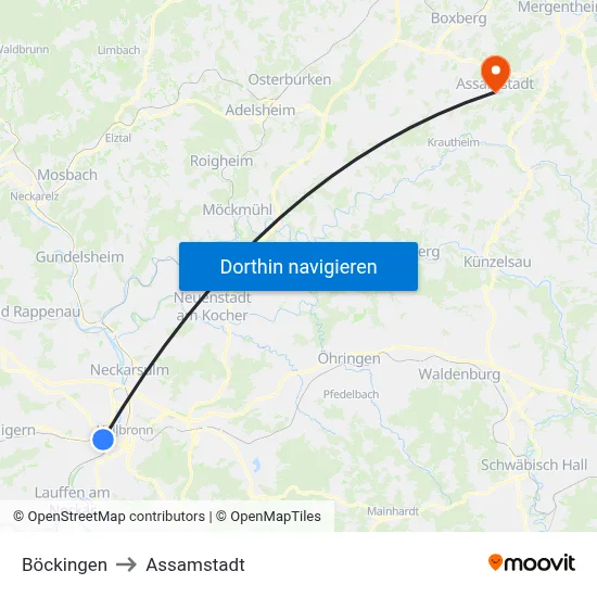 Böckingen to Assamstadt map