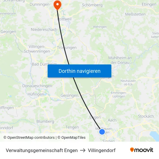 Verwaltungsgemeinschaft Engen to Villingendorf map