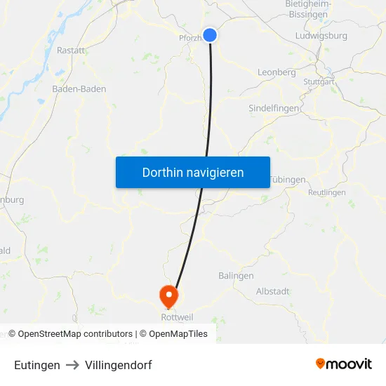 Eutingen to Villingendorf map
