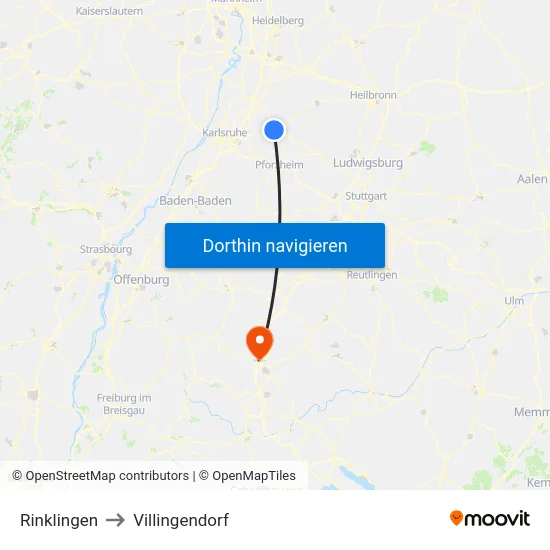Rinklingen to Villingendorf map