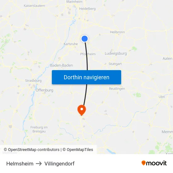 Helmsheim to Villingendorf map
