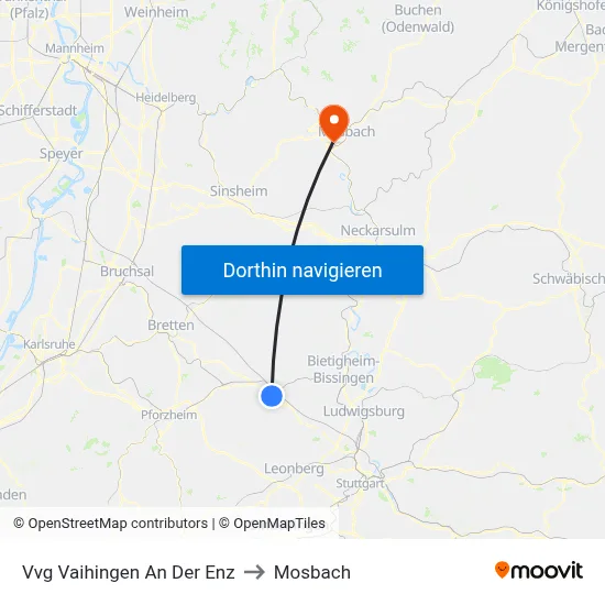 Vvg Vaihingen An Der Enz to Mosbach map