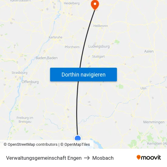 Verwaltungsgemeinschaft Engen to Mosbach map