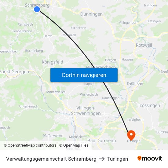 Verwaltungsgemeinschaft Schramberg to Tuningen map