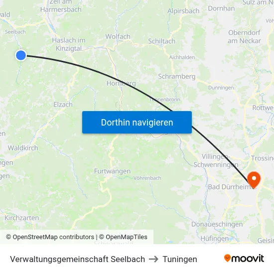 Verwaltungsgemeinschaft Seelbach to Tuningen map