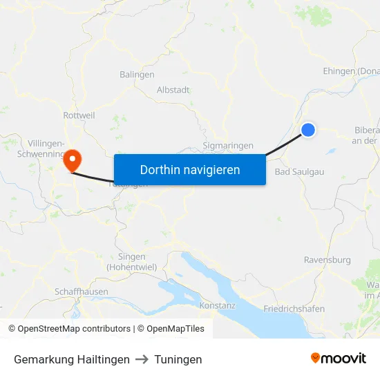 Gemarkung Hailtingen to Tuningen map