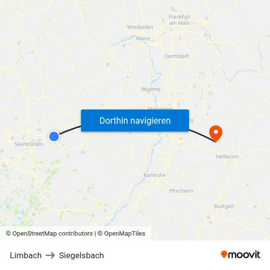 Limbach to Siegelsbach map