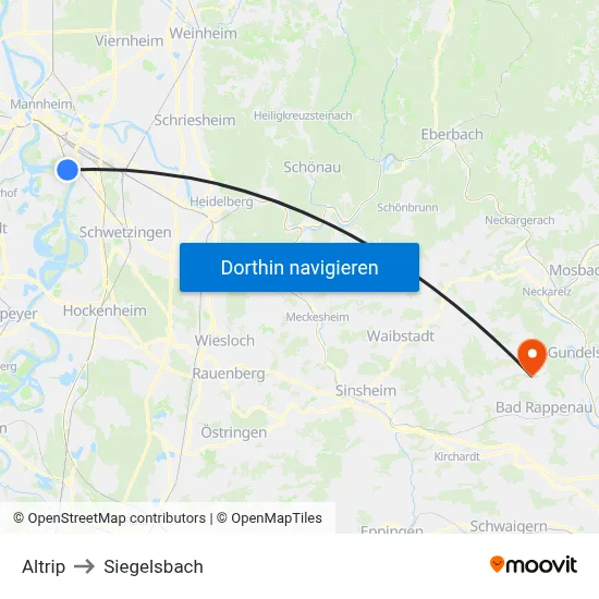 Altrip to Siegelsbach map