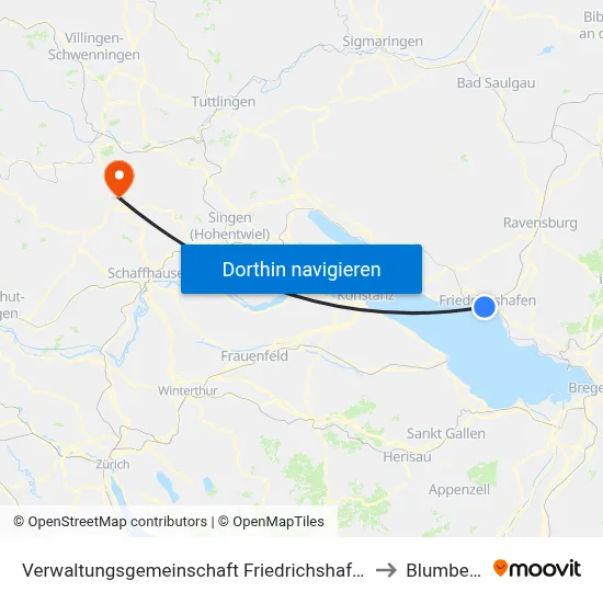 Verwaltungsgemeinschaft Friedrichshafen to Blumberg map