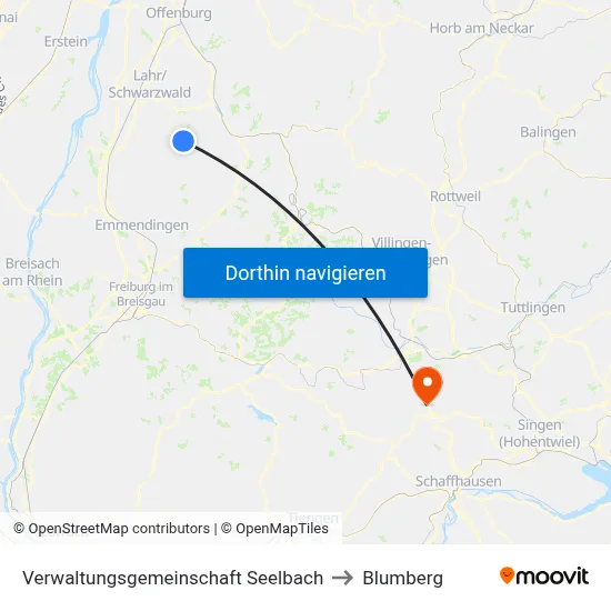 Verwaltungsgemeinschaft Seelbach to Blumberg map