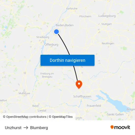 Unzhurst to Blumberg map